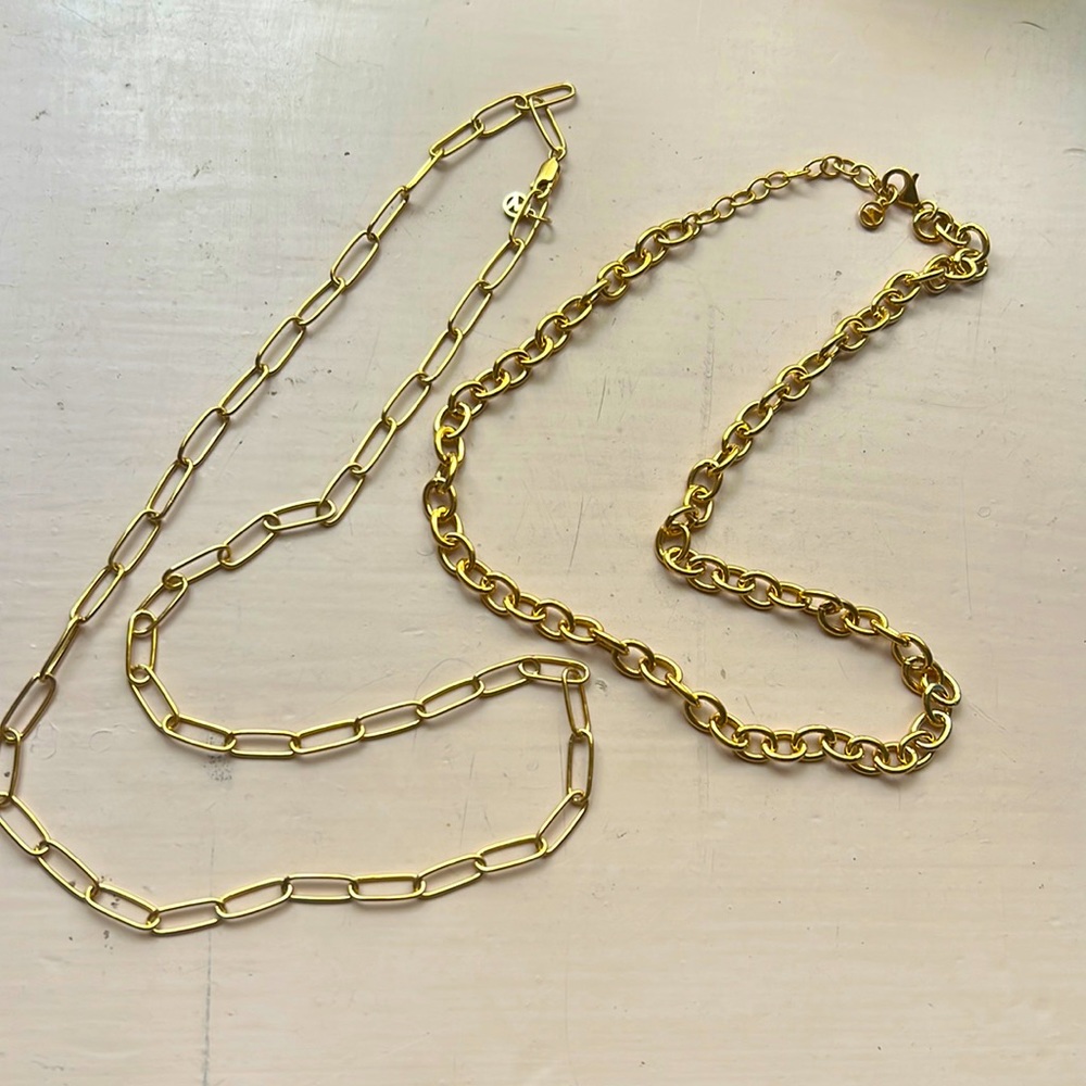 Mejuri 18k gold vermeil chains, necklaces, perfect condition.